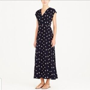J. Crew Navy Floral Maxi Dress